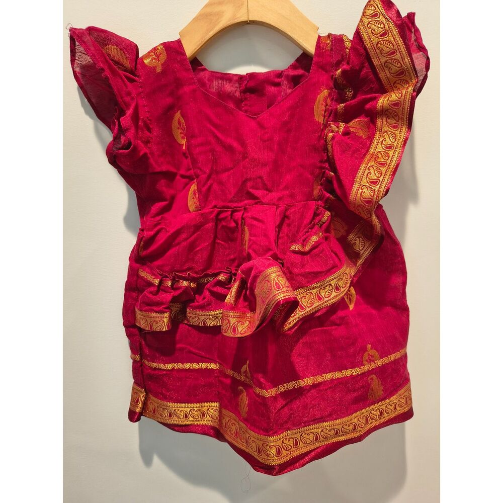 Traditional Custom Made Toddler Frock Dress – 12-18m – Unique & Adorable